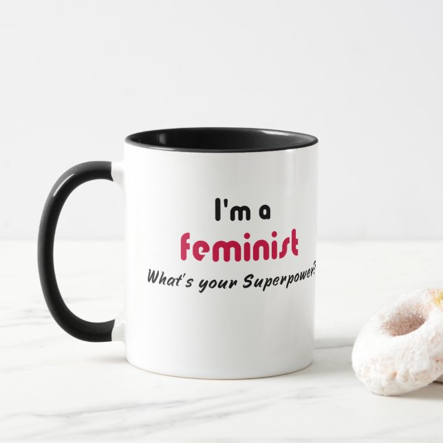 Caneca Slogan de superpotência feminista (Com Donut)