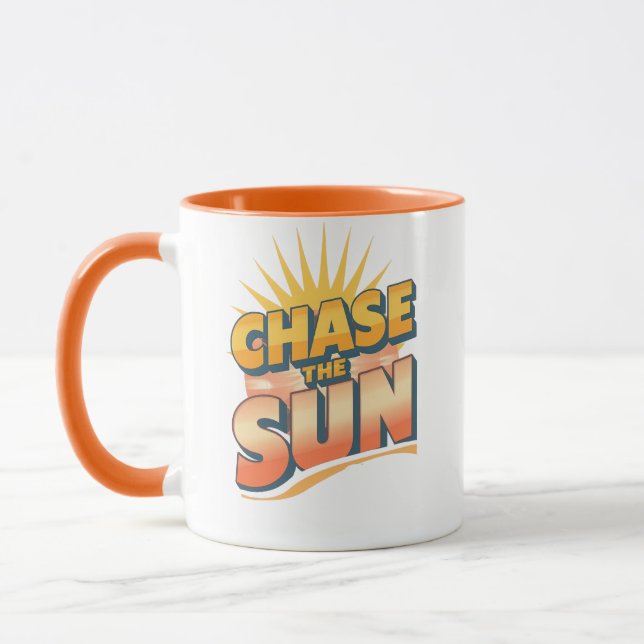 Caneca Slogan de Viagem Aventureira e Sol (Esquerda)