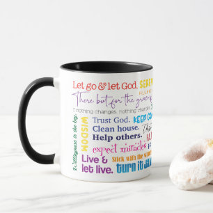 Caneca Slogans Mug de recuperação em 12 etapas