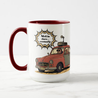 Caneca Sloth and Bunny Cartoon Road Trip Adventure