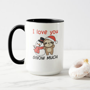 Caneca Sloth, Eu Te Amo Neve Muito Snowman Pun