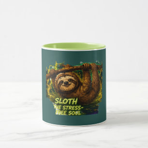 Caneca Sloth Stress Free Soul