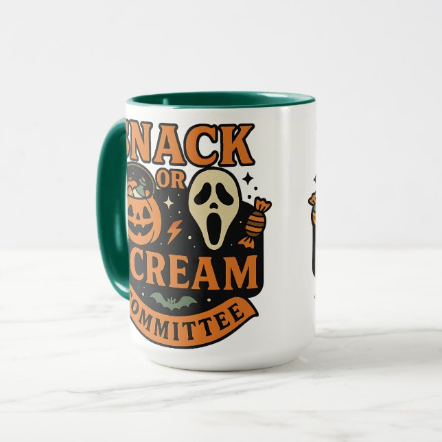 Caneca Snack or Scream Committee | Halloween (Frente Esquerda)