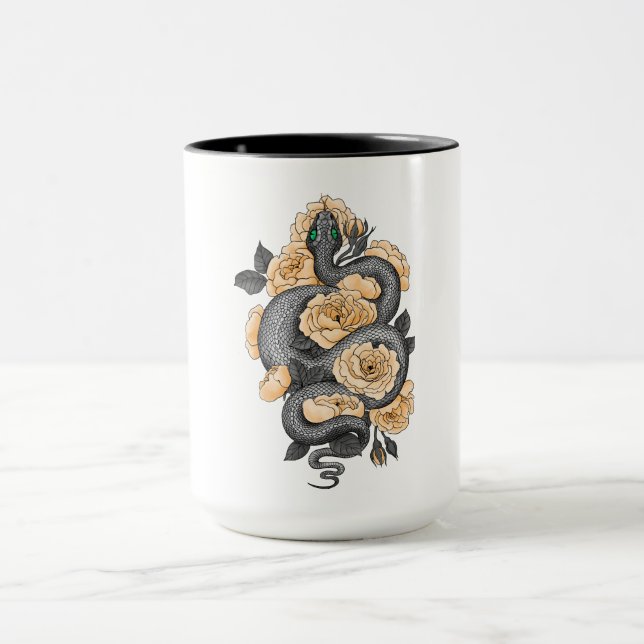 Caneca Snake and yellow roses (Centro)