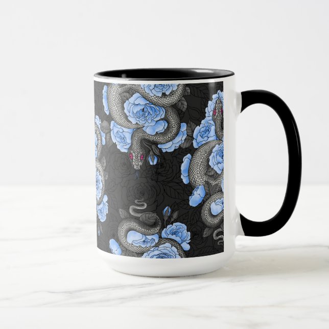 Caneca Snakes and blue roses (Direita)