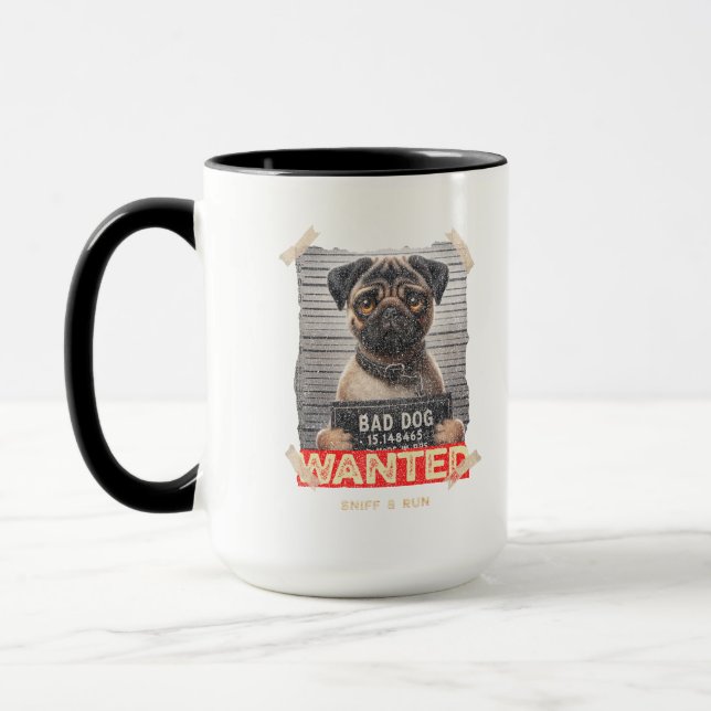 Caneca Sniff & Run Pug: Fugitivo Adorável à Solta! (Esquerda)