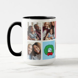 Caneca Snoopy Christmas Wreath   Colagem de fotos do Pai