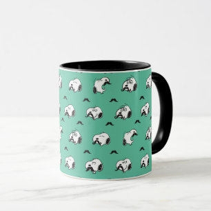 Caneca Snoopy Mustaches & Teal Patterno
