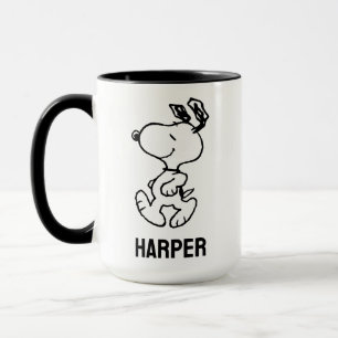 Caneca Snoopy So Sweet Flower Pattern   Adicione seu nome