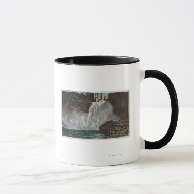 Caneca Snoqualmie Falls, WA - Visão de quedas no fundo (Direita)