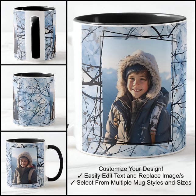 Caneca Snow Blue Sky 2 Outdoor Hiking Photos Modelo 021 (Criador carregado)