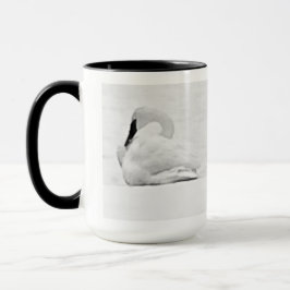 Caneca Snow Swans Black and White Mug