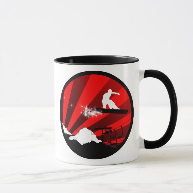 Caneca snowboard: fuga do pó (Direita)