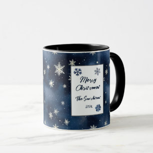 Caneca Snowflakes Night Sky Christmas Mug