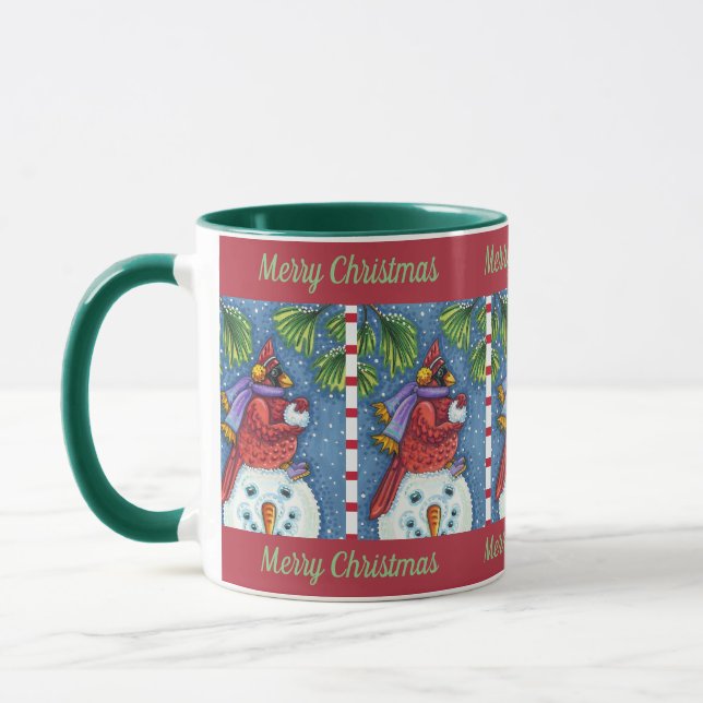 CANECA SNOWMAN BODYGUARD, CHRISTMAS CARDINHEIRO REDBIRD (Esquerda)