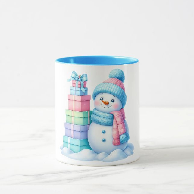 Caneca Snowman Christmas gift Mug (Centro)