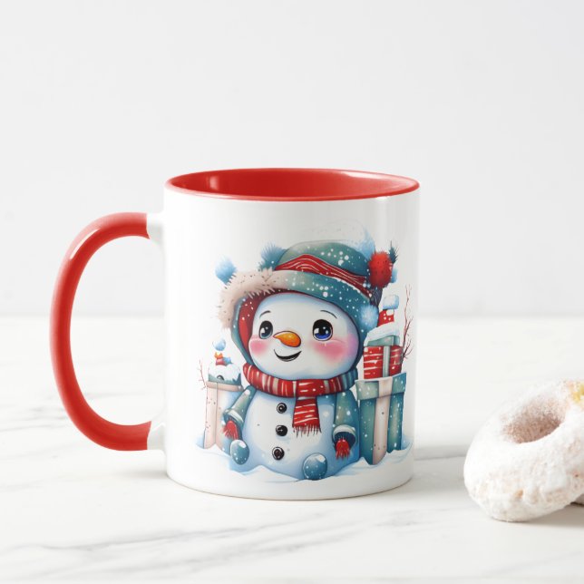 Caneca Snowman Cinto Cinto-d-Água com Presente (Com Donut)