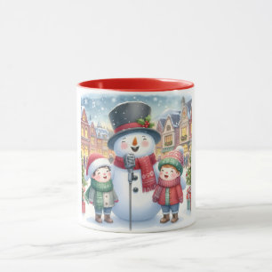 Caneca Snowman e Amigos Crianças Caça de Natal