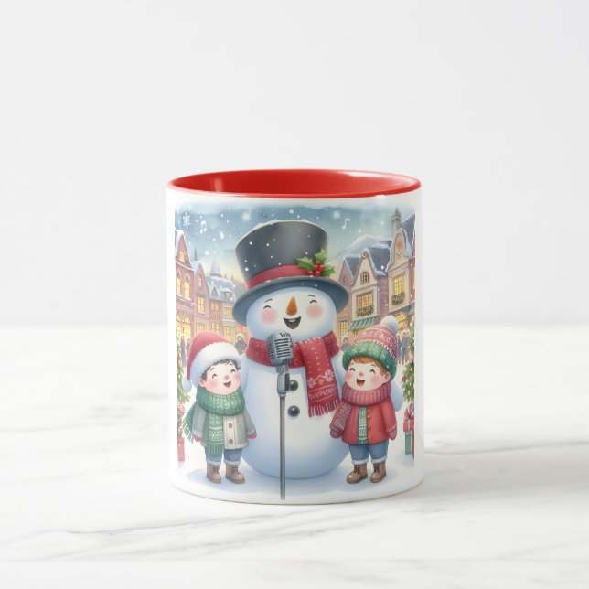 Caneca Snowman e Amigos Crianças Caça de Natal (Centro)