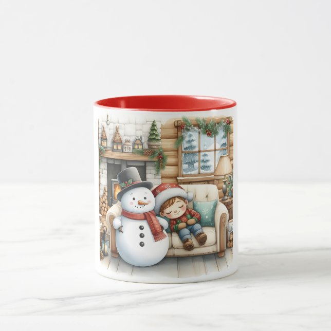 Caneca Snowman e Amigos Crianças Caça de Natal (Centro)