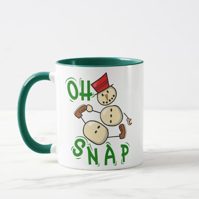Caneca Snowman gingersnap cookie feriado de natal engraça (Esquerda)