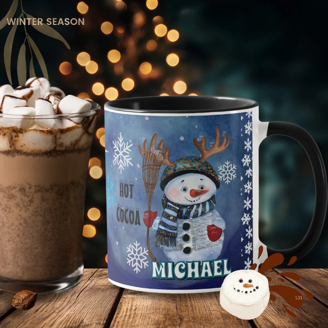 Caneca Snowman Hot Cocoa Mug Encantado (Enchanted Antlered Snowman Hot Cocoa Mug)