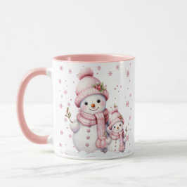 Caneca Snowman Pink Natal - Mug De Café De Dois Toneladas