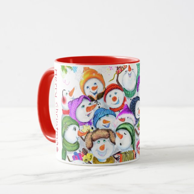 Caneca Snowmans Mug de Natal (Frente Esquerda)