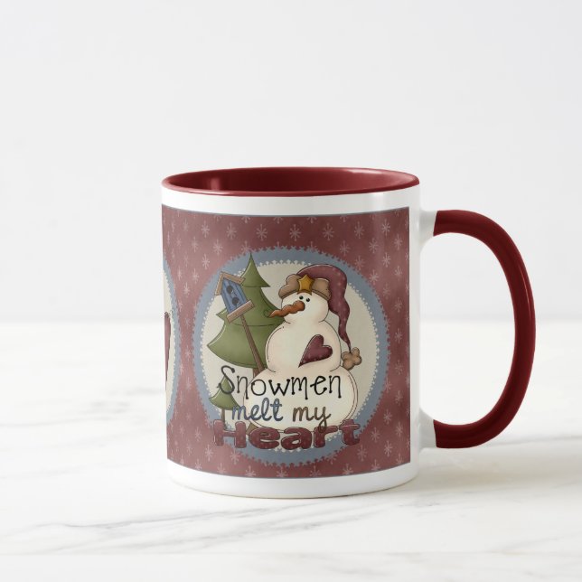 Caneca Snowmen Derrete Meu Coração Ringer Mug (Direita)