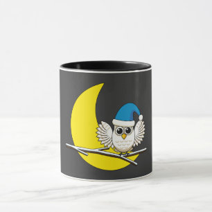 Caneca Snowy Owl em Nova Lua Noite de inverno