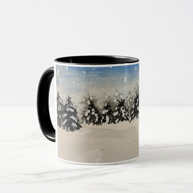 Caneca Snowy Trees Mug (Frente Esquerda)