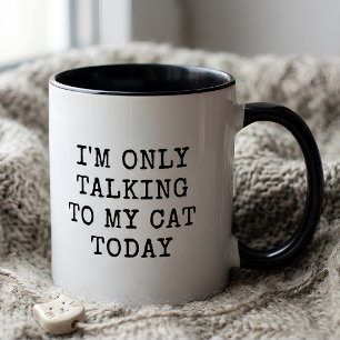 Caneca Só Estou Falando Com Meu Gato Hoje Amante de Gato