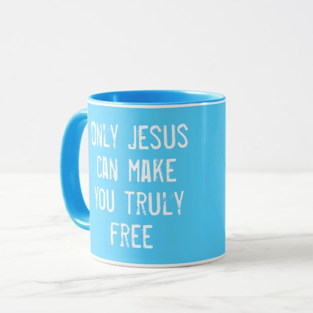 Caneca Só Jesus Pode Fazer-Te Uma Mensagem Cristã Livre (Frente Esquerda)