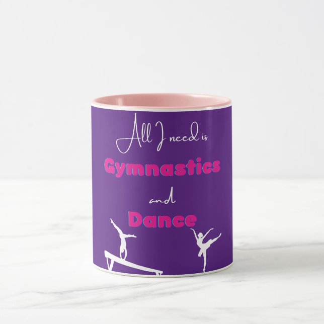 Caneca Só preciso de ginástica e dança (Centro)