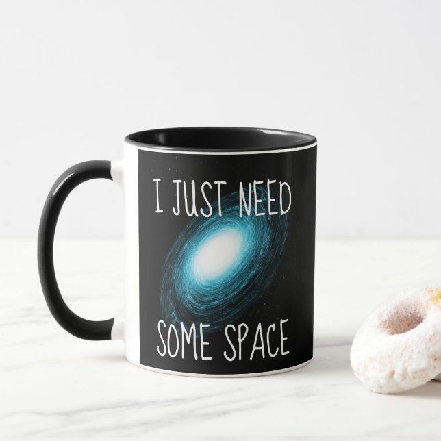 Caneca Só Preciso De Uma Galáxia Azul Espacial (Com Donut)