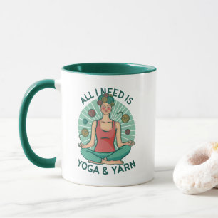 Caneca Só preciso de Yoga e Yarne Phrase