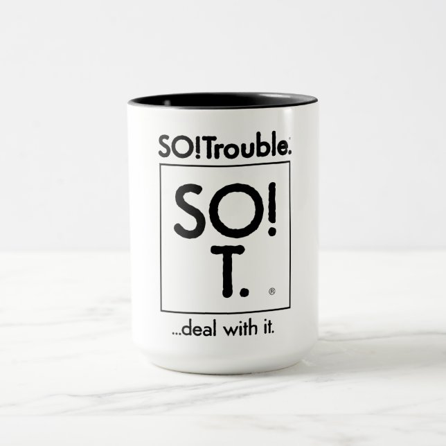 Caneca SO!Problemas. ...lidar com isso. (Centro)