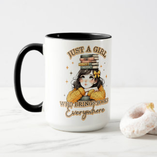 Caneca Só uma garota que traz livros para qualquer lugar