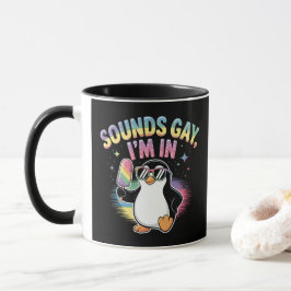 Caneca Soa Gay, estou no Design do Mês do Orgulho - Pingu