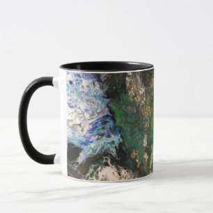 Caneca Sob a série Sea Fairy Tale pintura em verde