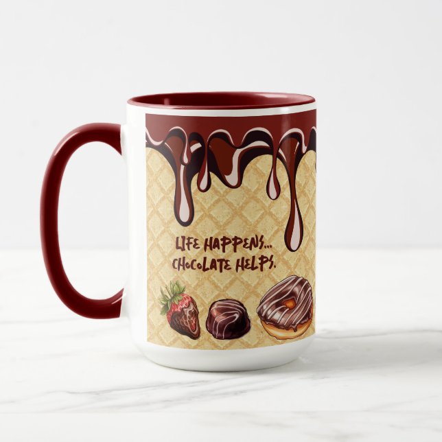 Caneca Sobremesa de amantes de chocolate em frascos engra (Esquerda)
