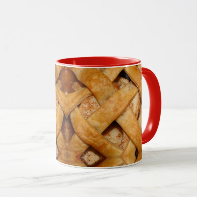 Caneca Sobremesa vermelha de torta de maçã (Frente Esquerda)