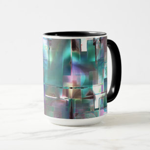 Caneca Sobreposição de gradiente verde e colorido em n