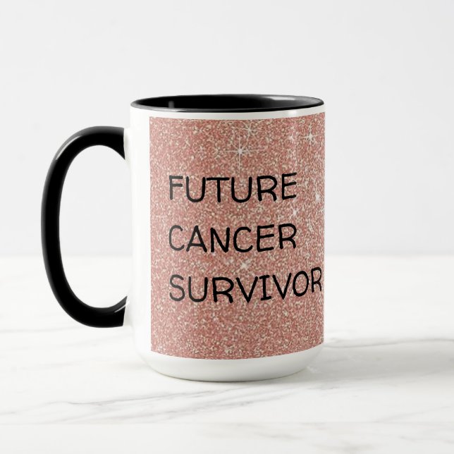 Caneca Sobrevivente de câncer Futuro Sente Melhor Café (Esquerda)