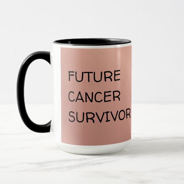 Caneca Sobrevivente de câncer Futuro Sente Melhor Café (Esquerda)