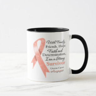 Caneca Sobrevivente forte do apoio uterina do cancer