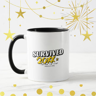 Caneca Sobreviveu 2025 Tente Manter a Positividade Citaçã