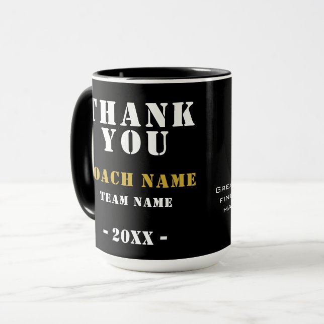 Caneca Soccer Football Sports Photo Thank you Coach  (Frente Esquerda)