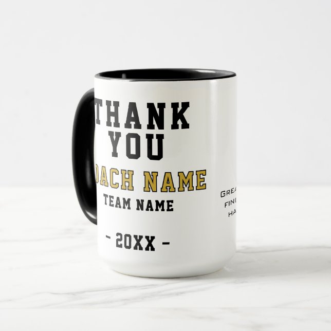 Caneca Soccer Football Sports Photo Thank you Coach  (Frente Esquerda)
