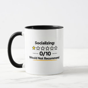 Caneca Socializando 0/10 Não Recomendaria